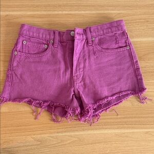 Lucky Brand Women's Magenta Frayed Jean Shorts NWT